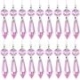 20 Pieces Chandelier Icicle Crystal U-Drop Prisms Lamp Parts Glass Pendants Beads for Wedding, Party or Holiday Decoration, 37mm, Purple