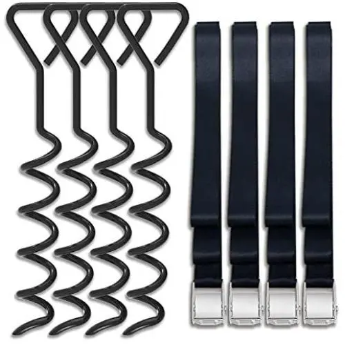 Eurmax Trampoline Stakes Heavy Duty Trampoline Parts Corkscrew Shape Steel Stakes Anchor Kit for Trampolines Eurmax Trampoline Stakes Heavy Duty Trampoline Parts Corkscrew Shape Steel Stakes Anchor Kit for Trampolines