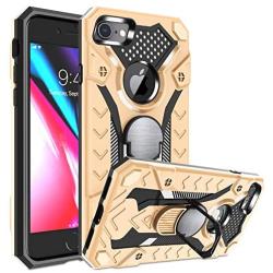 iPhone 7 case | iPhone 8 case | Metal 360 Degree Ring Kickstand | Atump Military Grade 15ft. Drop Shockproof Tested Protective case | Car Mount Phone case for iPhone 7 and iPhone 8 Gold