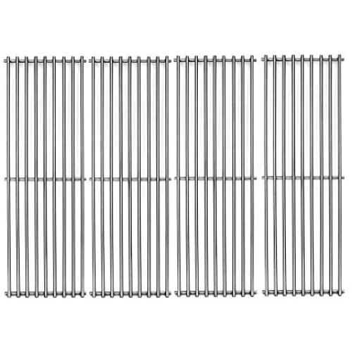 Votenli S6602D (4-Pack) Stainless Steel Cooking Grid Grates Replacement for Broil King Baron 320, 340, 420, 440, 490 and Huntington 2122-64 2122-67 6020-54 6020-57 6020-64 Broil-Mate,Sterling, Grill