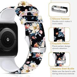 Lwsengme Compatible with Apple Watch Band 38mm 40mm 42mm 44mm,Soft Silicone Replacment Sport Bands Compatible with iWatch Series 6 5 4 3 2 1 SE(Camellia,38/40MM)