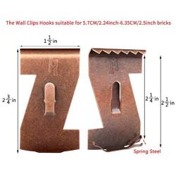 Metal Brick Hanger Brick Wall Clips Hooks Fastener Clips Fits Brick 2.24 inch to 2.48 inch in Height for Hanging Pictures (2 Pieces)