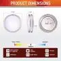 OSTWIN (4 Pack) 12 Inch LED Flush Mount Ceiling Light, Dimmable Round Light Fixture, Brushed Nickel Finish, Plastic Shade, 15 Watts (100W Eq.), 1050 Lm, 4000K (Bright White), ETL & Energy Star