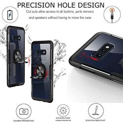 S10E Case with Kickstand Ring and Magnetic Metal Back Samsung Galaxy S 10 E Transparent Phone Case, Dual Armor Bumper Full Coverage Case (S10E)