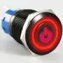 ESUPPORT Black 16mm 12V 3A Power Symbol Angel Eye Halo Car Red LED Light Metal Push Button Toggle Switch Socket Plug Wire