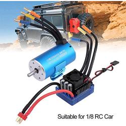 Jadpes Brushless ESC Motor, RC Parts Combo 120A 3670 2650KV 4 Poles Motor for 1/8 Car Accessory