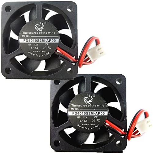 FZVAN 2Packs DC 12V 40X40X10mm 2pin 40mm 3D Printer Cooling Fan for MK7 MK8 heatsink Cass 6000 RPM Reprap Prusa I3 Repair Replacement