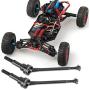 RC Car Drive Shaft, 2pcs Front Universal Drive Shaft Metal Transmission Shaft for WLtoys 1/12 12423 Remote Control Car Accessory(Black0090BL)