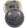 12 Piece Metal Blazer Button Set - Kings Crowned, Vine Crest - for Blazer, Suits, Sport Coat, Uniform, Jacket (Antique Bronze 25mm)