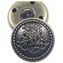 12 Piece Metal Blazer Button Set - Kings Crowned, Vine Crest - for Blazer, Suits, Sport Coat, Uniform, Jacket (Antique Bronze 25mm)