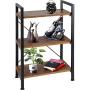 TomCare Bookshelf  3-Tier Wood and Metal Shelves Industrial Bookcase Display Office Storage Rack Multifunctional Furniture for Entryway Living Room Bedroom Home Office Kitchen