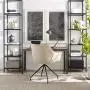 Volans Modern Mid Back Faux Leather Upholstery Home Office Chair with Armrest, No Casters in Black Metal Legs Desk Chair, Matte Off White Volans Modern Mid Back Faux Leather Upholstery Home Office Chair with Armrest, No Casters in Black Metal Legs Desk Chair, Matte Off White