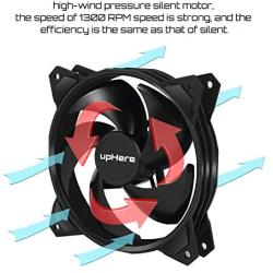 uphere Long Life Computer Case Fan 120mm Cooling Case Fan for Computer Cases Cooling Black 3-Pack, PF120BK3-3