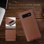 LOHASIC Galaxy S10 Case, Premium Leather Business Style Ultra Thin Slim Fit Soft Flexible Full Body Shockproof Protective Phone Cover Case for Samsung Galaxy S 10 (2019) - Brown
