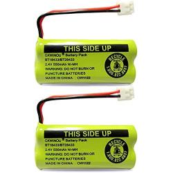 OXWINOU BT18433 BT28433 Cordless Phone Battery Compatible with AT&T/Lucent BT-18433 BT-184342 BT-28433 BT-284342 BT-6010 BT-8000 BT-8001 BT-8300 Empire CPH-515D CPH515D 2.4V 550mAh Ni-MH(Pack of 2)