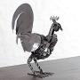 Handmade Mechanical Rooster Recycled Auto Part Sculpture (Mexico) Grey Metal