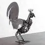 Handmade Mechanical Rooster Recycled Auto Part Sculpture (Mexico) Grey Metal Handmade Mechanical Rooster Recycled Auto Part Sculpture (Mexico) Grey Metal