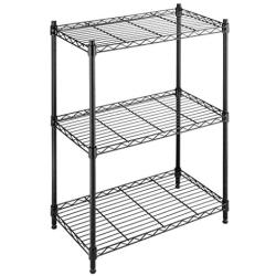 Whitmor Adjustable 3 Tier Shelving with Leveling Feet - Black