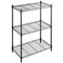 Whitmor Adjustable 3 Tier Shelving with Leveling Feet - Black Whitmor Adjustable 3 Tier Shelving with Leveling Feet - Black
