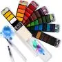 Falling in Art 42 Assorted Watercolor Paint Set, Solid Field Sketch Kit with 2 Brushes