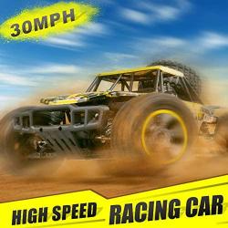 WHIMSWIT Remote Control Car, 1:10 Large Scale Electric RC Car Off-Road Monster Truck with High Speed 48km/h Wide Range 100M 2.4GHz 4WD, Anti-Collision R/C Cross-Country Racing Vehicle