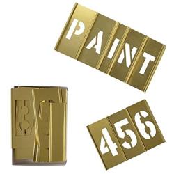 Deezio 1'' Brass 46 Pieces Interlocking Stencil Set of Numbers and Letters Kit