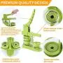 MK.Bear Installation-Free Button Badge Maker Machine 58mm (2¼ in) DIY Pin Button Maker Press Machine Badge Punch Press with Free 100pcs Button Parts&Pictures&Circle Cutter&MK.Bear Magic Book (Green)