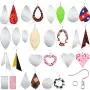 16 Pieces Earring Cutting Dies with 110 Pieces Earrings Making Supplies Kit, Teardrop Leaf Die Cuts Metal Cutting Dies with Ear Hooks and Jump Rings for DIY Earrings Crafts
