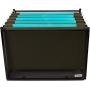 Hanging File Organizer Mesh Box - File Organizer Box Supports Letter Sized and Legal Sized Hanging Folders, Modern Black Metal Mesh Hanging File Crate, Collapsible File Organizer for Home or Office