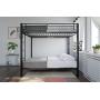 DHP Full over Full Bunk Bed for Kids, Metal Frame with Ladder (Black)