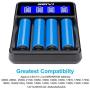 18650 Battery Charger, SEIVI LCD Display Universal Smart Charger for Rechargeable Batteries Li-ion Batteries 18650 26650 18490 17670 17500 16340 14500, Ni-MH/Ni-Cd A AA AAA Batteries