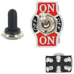 Etopars 3 X Heavy Duty 20A 125V 15A 250V DPDT 6 Terminal Pin ON/OFF/ON Rocker Toggle Switch Flick Metal Waterproof Cap Knob