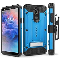 Evocel Explorer Series Pro Phone Case Compatible with Stylo 5 with Glass Screen Protector and Belt Clip Holster, Blue