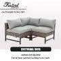 Festival Depot 3 Pieces Patio Sectional Corner Sofa Set Outdoor All-Weather Wicker Metal Chairs with Seating Back Cushions Garden Poolside (Gray) Festival Depot 3 Pieces Patio Sectional Corner Sofa Set Outdoor All-Weather Wicker Metal Chairs with Seating Back Cushions Garden Poolside (Gray)