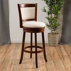 Christopher Knight Home 296632 Mallik Fabric Swivel Armless Barstool, Beige