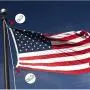 Flagpole Repair Parts Kit - 50 Feet Flag Halyard Rope + 3'' Flag Pole Topper Gold Ball + 4'' Cleat Hook + 4 PCS Flag Clip Hooks + Flagpole Truck Caps for 2'' Top Flagpole Repair Parts Kit - 50 Feet Flag Halyard Rope + 3'' Flag Pole Topper Gold Ball + 4'' Cleat Hook + 4 PCS Flag Clip Hooks + Flagpole Truck Caps for 2'' Top