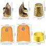 6 Pieces Copper Sewing Thimble Adjustable Sewing Thimble Rings Cap Artificial Leather Coin Finger Protectors Metal Shield for Sewing Embroidery Knitting Quilting 6 Pieces Copper Sewing Thimble Adjustable Sewing Thimble Rings Cap Artificial Leather Coin Finger Protectors Metal Shield for Sewing Embroidery Knitting Quilting