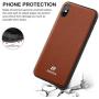 ZOVER iPhone Xs Max Magnetic Case with Detachable Card Holder Support Wireless Charging Car Mount Credit Cards Slot Genuine Leather Case Adhere to Anywhere Reusable Rectangular Metal Plates Dark Brown