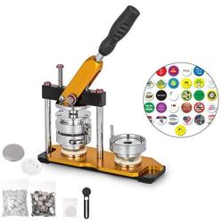 VEVOR Button Maker 58mm Badge Machine with 200 Sets Circle Button Parts Rotate Button Badge Maker Punch Press Machine for DIY Badges