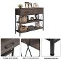HOMECHO Console Table with Drawers, Tall Entryway Table with Storage, Narrow Sofa Hallway Table for Bedroom Living Room, Metal Frame, Dark Brown