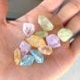 38pcs Natural Crystal Quartz Free Form Irregular Chakras Rainbow AB Titanium Coated Gemstone Beads for Jewelry Craft Making GCA-1