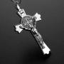EING Metal And Crystal Diamond Cross Jesus Christian Car Rear View Mirror Pendant Hanging Car Styling Accessories Auto Decoration,Silver