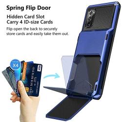 Vofolen for Galaxy Note 20 Case 5G Wallet 4-Card Flip Cover Credit Card Holder ID Slot Back Hidden Pocket Dual Layer Protective Hybrid Hard Shell TPU Bumper Armor for Samsung Note 20 6.7 Navy