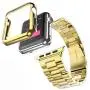 HUANLONG Compatible with Apple Watch Band, Solid Stainless Steel Metal Strap Band w/Adapter+Case Cover for Apple Watch iWatch 38mm (H Gold 38mm) HUANLONG Compatible with Apple Watch Band, Solid Stainless Steel Metal Strap Band w/Adapter+Case Cover for Apple Watch iWatch 38mm (H Gold 38mm)