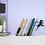 Artori Design Book Ends - Black Metal Superhero Bookend - Unique Gifts for Women - Cool Heroine Book Stopper - Book Holder for Girls - Feminist Gift - Supergal Book End - Metal Decor for Book Lovers