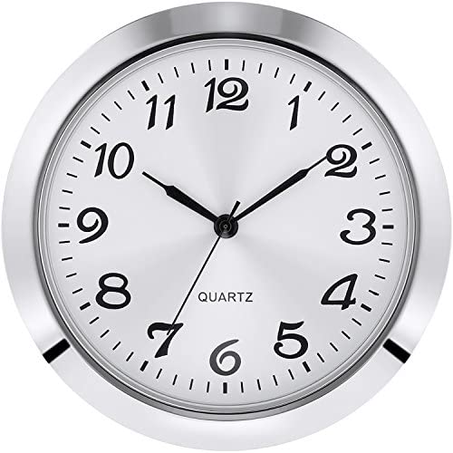 2-1/8 Inch (55 mm) Quartz Clock Insert, Zinc-Alloy Metal Case, Arabic Numeral, White Face 2-1/8 Inch (55 mm) Quartz Clock Insert, Zinc-Alloy Metal Case, Arabic Numeral, White Face