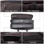 Texbo Mens Solid Full Grain Cowhide Leather Large 17 Inch Laptop Briefcase Messenger Bag Tote with YKK Zippers (Black -Calfskin Leather)