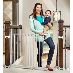 Regalo 2-in-1 Stairway and Hallway Wall Mounted Baby Gate, Bonus Kit, Includes Banister and Wall Mounting Kit