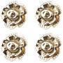 Quluxe 4 Pcs Purses Locks Clutches Closures, Flower Shaped Metal Twist Locks, Purse Closure Turn Locks Twist Locks Turn Locks for Purses- Gold