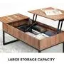 WLIVE Wood Lift Top Coffee Table with Hidden Storage Compartment, Side Drawer and Metal Frame, Lift Tabletop Dining Table for Home, Living Room, Office WLIVE Wood Lift Top Coffee Table with Hidden Storage Compartment, Side Drawer and Metal Frame, Lift Tabletop Dining Table for Home, Living Room, Office